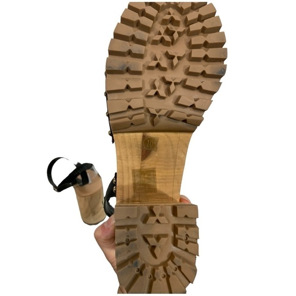 Steve madden Ocala Platform Wooden Sandals Black Size 10 - Picture 8 of 11